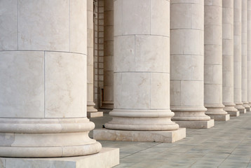 Cplumns of the Opera building in Astana city