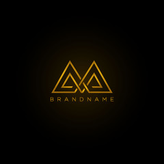 Abstract letter AA . Luxury logo design template. Vector letter logo with gold and black color - obrazy, fototapety, plakaty