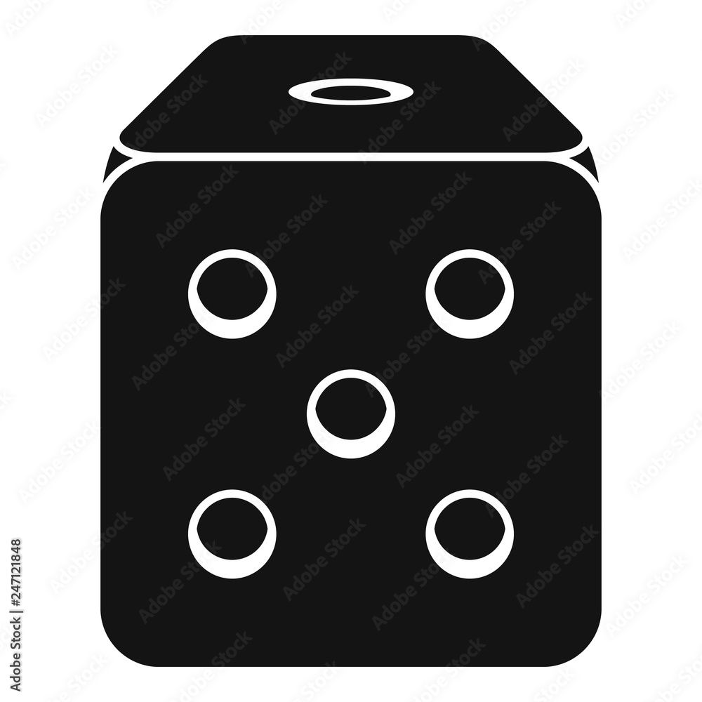 Poster dice cube icon. simple illustration of dice cube vector icon for web design isolated on white backgr