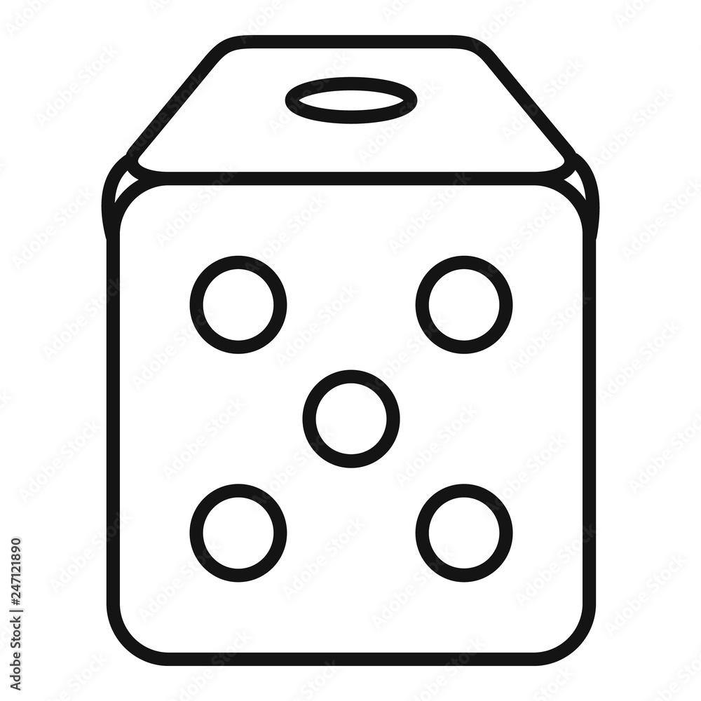 Poster dice cube icon. outline dice cube vector icon for web design isolated on white background