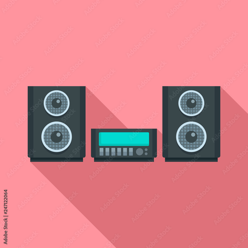 Sticker Digital stereo system icon. Flat illustration of digital stereo system vector icon for web design