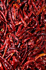  dried chilli on a black background