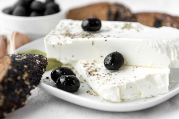 feta, olives, spices, cheese, pickle, Greek food