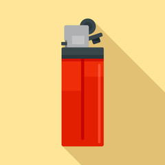 Plastic cigarette lighter icon. Flat illustration of plastic cigarette lighter vector icon for web design