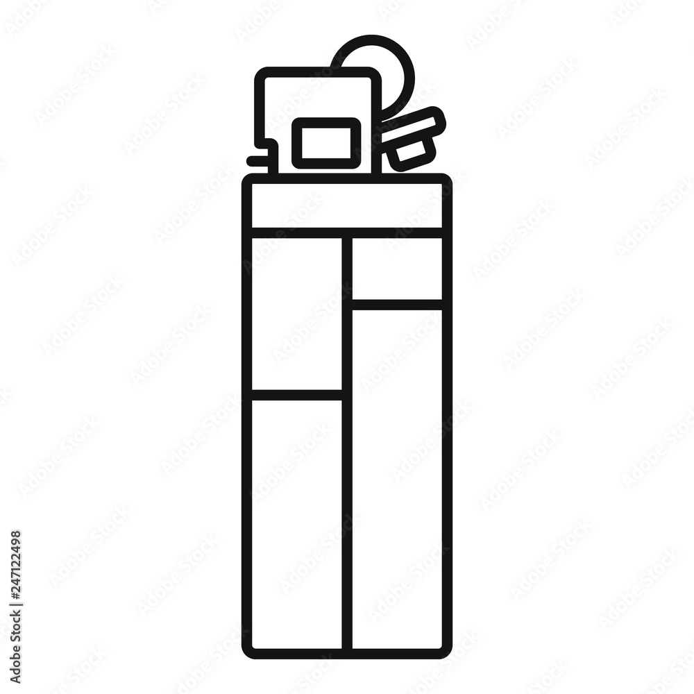 Wall mural Plastic cigarette lighter icon. Outline plastic cigarette lighter vector icon for web design isolated on white background