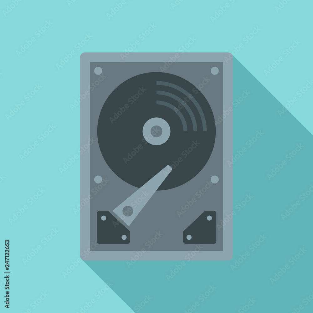 Poster server hard disk icon. flat illustration of server hard disk vector icon for web design