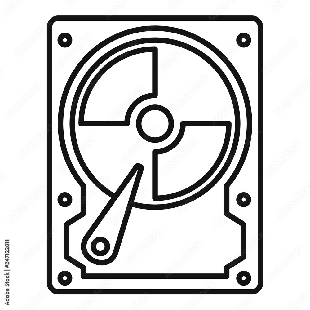 Poster hard disk icon. outline hard disk vector icon for web design isolated on white background
