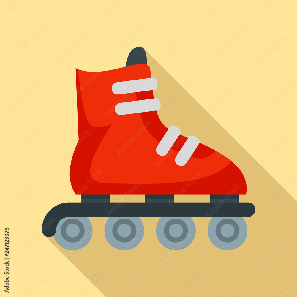Poster inline skates icon. flat illustration of inline skates vector icon for web design