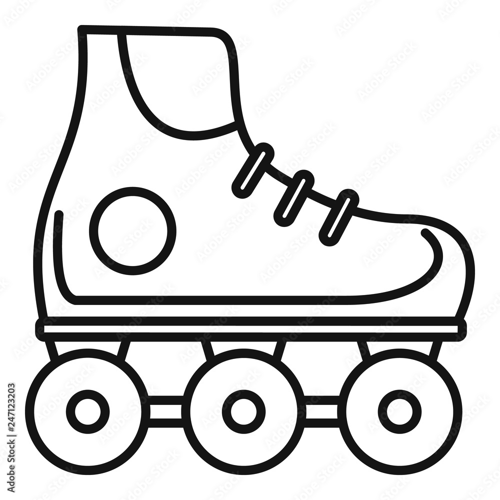 Poster kid inline skates icon. outline kid inline skates vector icon for web design isolated on white backg