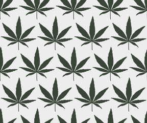 Fototapeta premium Cannabis Leaf Pattern. Endless Vector