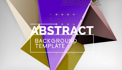 3d triangle geometric background design, modern poster template