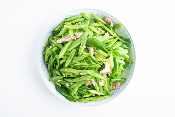 Chinese national cuisine - green beans fried meat