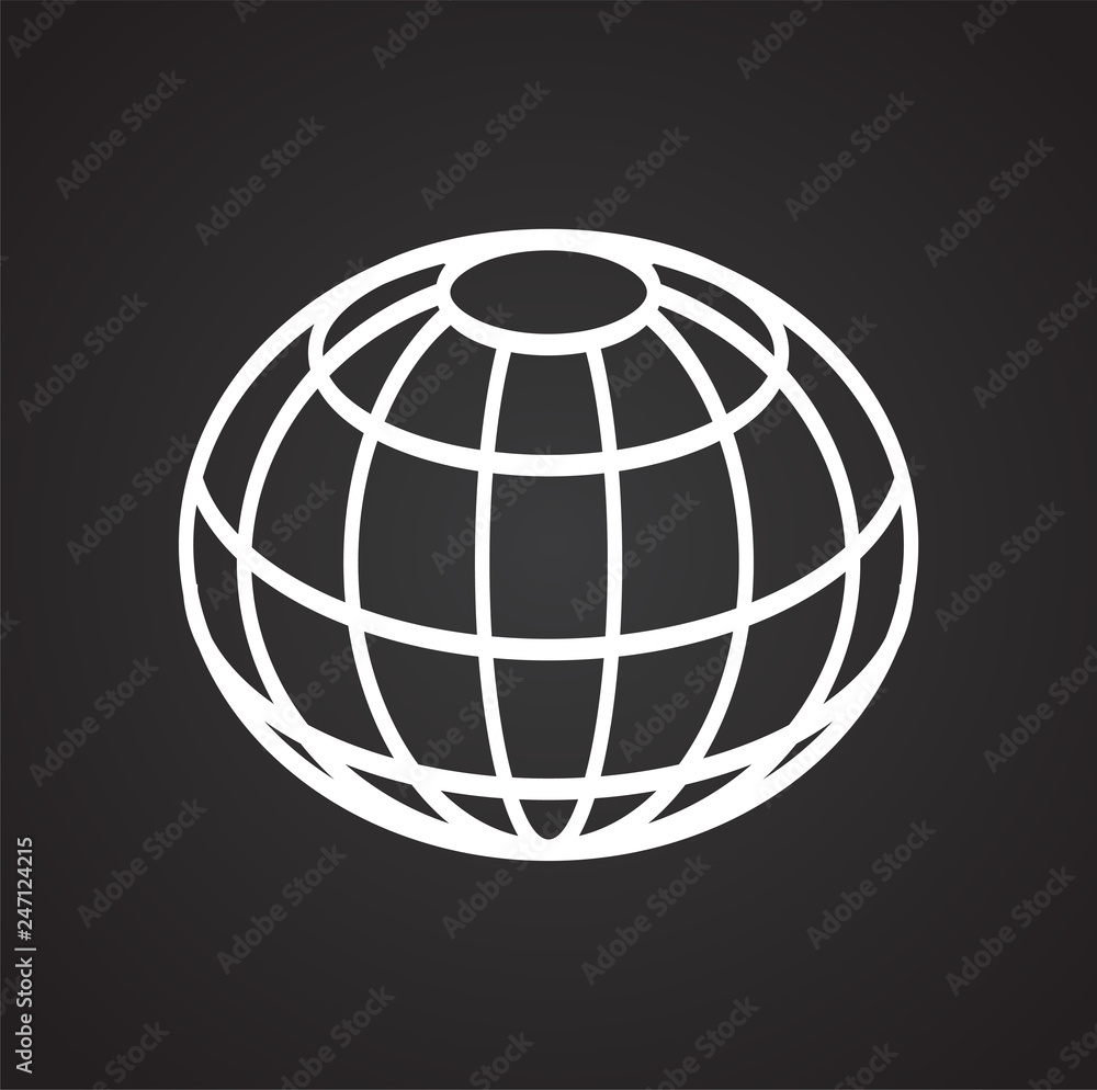 Poster globe icon on black background for graphic and web design, modern simple vector sign. internet conce