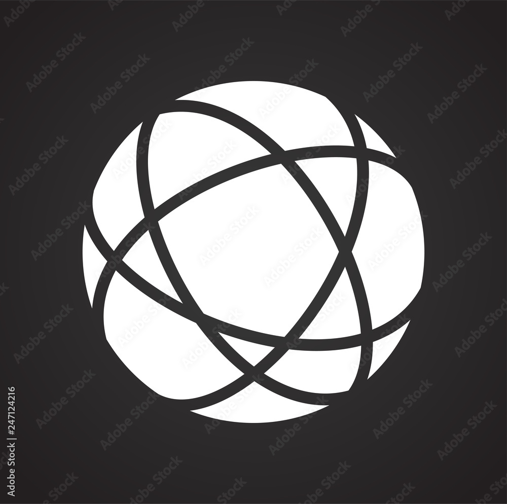 Poster globe icon on black background for graphic and web design, modern simple vector sign. internet conce