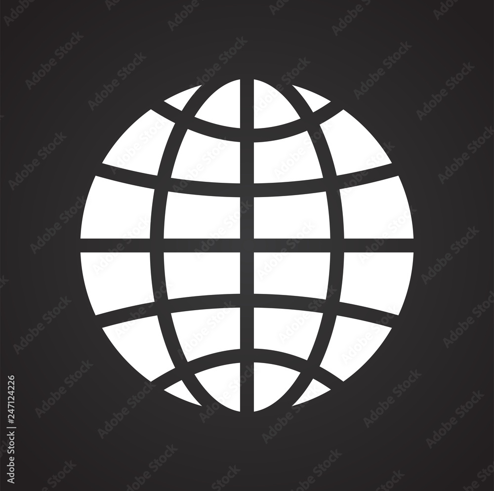 Fototapete globe icon on black background for graphic and web design, modern simple vector sign. internet conce
