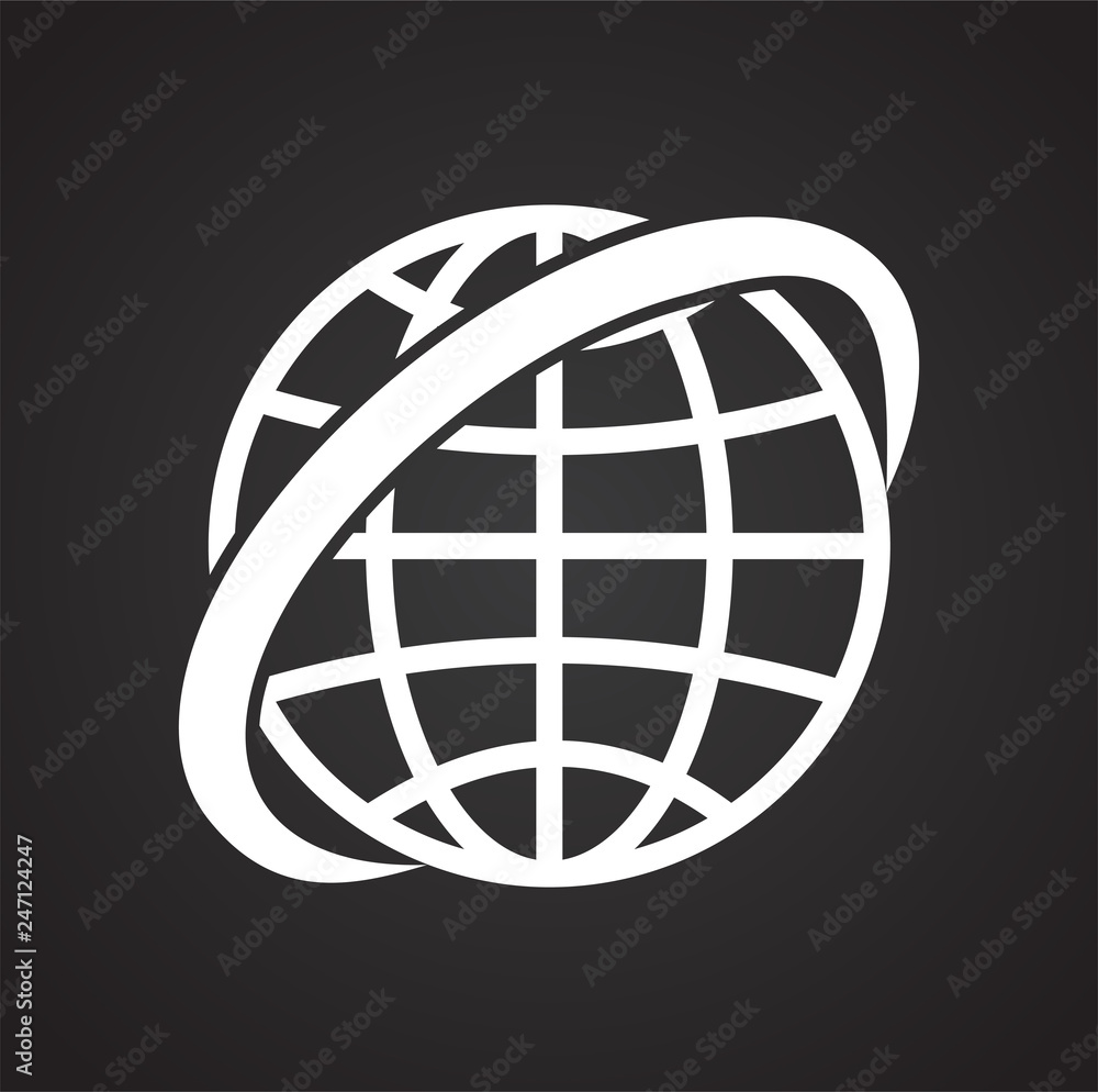 Poster globe icon on black background for graphic and web design, modern simple vector sign. internet conce