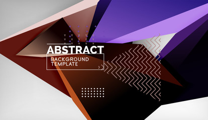 3d triangle geometric background design, modern poster template