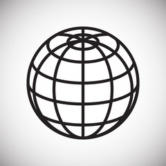 Globe icon on white background for graphic and web design, Modern simple vector sign. Internet concept. Trendy symbol for website design web button or mobile app