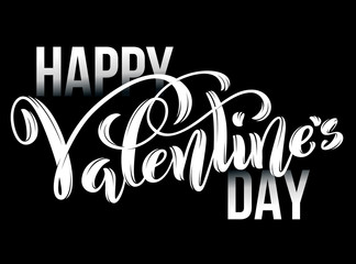 Happy Valentines Day card. Template poster with handdrawn lettering. Vector