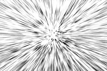 Bokeh black lines on white background, abstraction, abstract speed light motion blur texture, star particle or space traveling, black and white extrusion effect