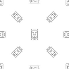 Selfie mask animal pattern seamless vector repeat geometric for any web design