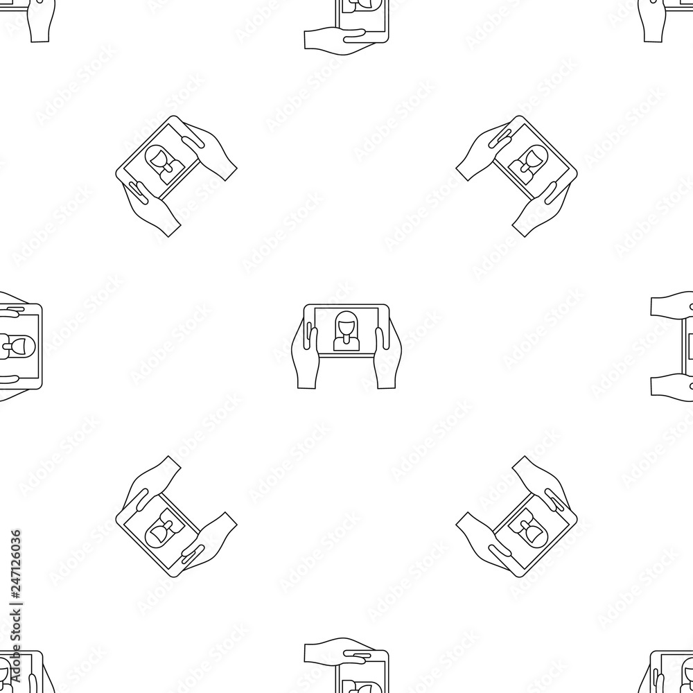 Poster girl take selfie pattern seamless vector repeat geometric for any web design