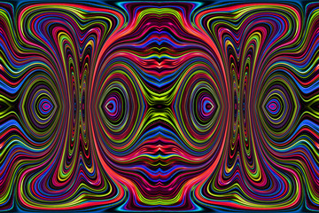 Fototapeta na wymiar Color lines and curves creates fantastic pictures. Abstract painting - psychedelic pictures.