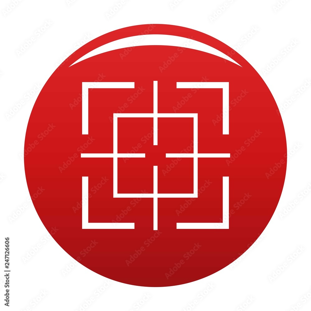 Poster square target icon. simple illustration of square target vector icon for any design red