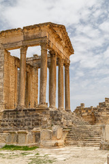 Ruins of the ancient Dougga (Thugga) city, UNESCO Heritage site, Tunisia