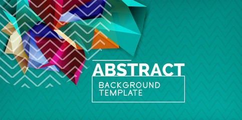 Color geometric abstract background, minimal abstraction design with mosaic style 3d shape