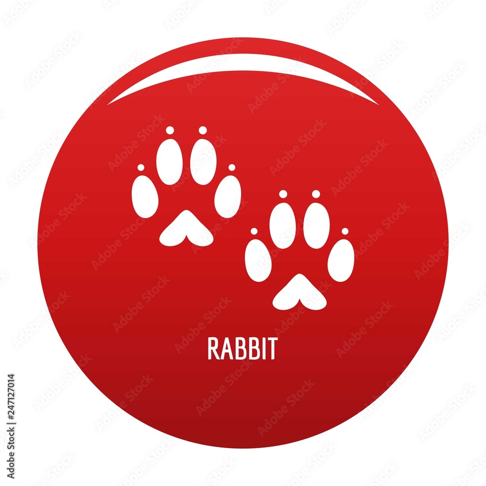 Aufkleber rabbit step icon. simple illustration of rabbit step vector icon for any design red