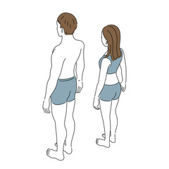  ボティパーツ　男女　後ろ姿　人物　全身　イラスト
