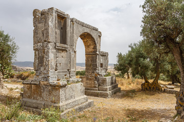 Ruins of the ancient Dougga (Thugga) city, UNESCO Heritage site, Tunisia