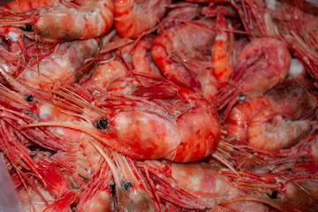 boiled red shrimps texture