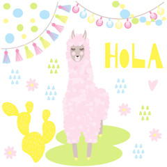 hola lama - vector illustration, eps © Hanna