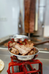 Turkish Doner Kebab, Shawarma or Gyros. Traditional Turkish Doner Kebab meat, shawarma or gyros....