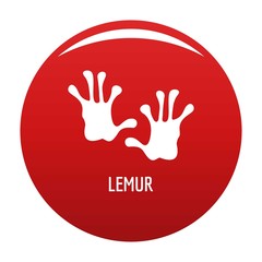 Lemur step icon. Simple illustration of lemur step vector icon for any design red