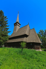 Fototapeta na wymiar Romanian old wooden orthodox church