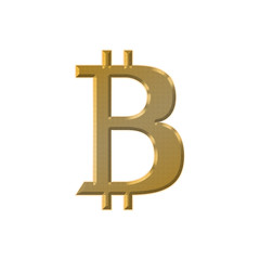 Bitcoin symbol isolated on white background. Physical bit coin. Digital currency.