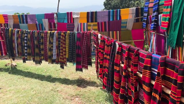 Colorful scarves sold at a local rural market in Ethiopia tc01