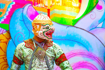 Fototapeta na wymiar Colorful mask of Asia culture