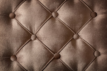 Quilted velvet brown fabric