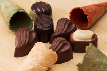 ice cream cones and chocolates