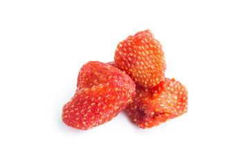 Dried strawberries isolated on white