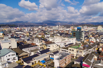 Fototapeta na wymiar 日田市の全景