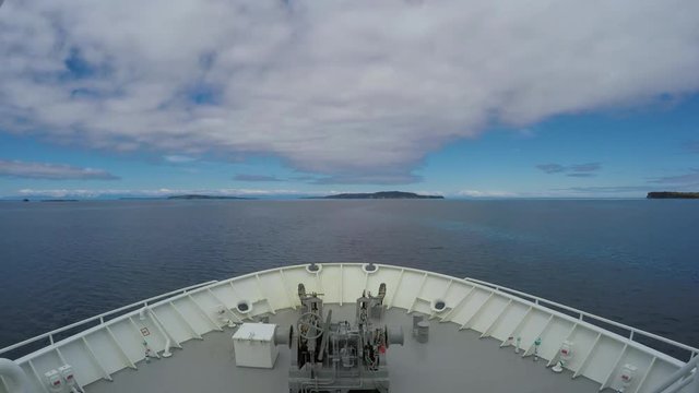 Time lapse of a wellboat sailing through the archipelago of Chilo&eacute;