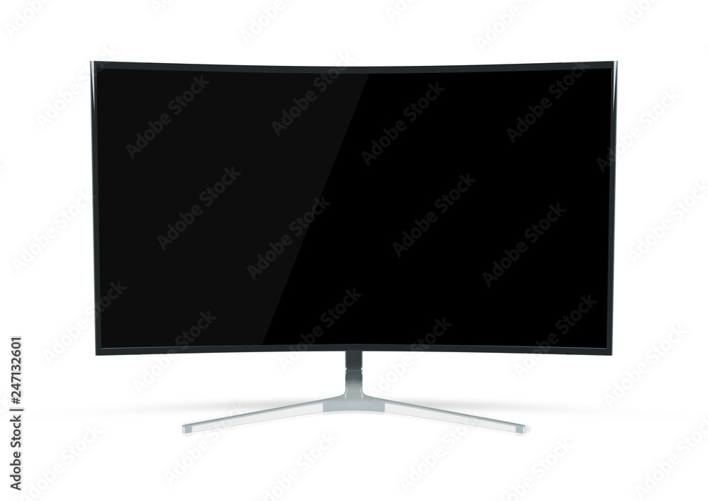 Poster Modern computer monitor mockup isolated on white 3d rendering
