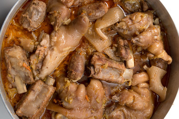 Cassoeula cassola pork meat in a casserole