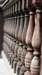 Wooden, cracked from old age figured railing