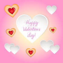 Happy valentines Day gentle greeting  card.